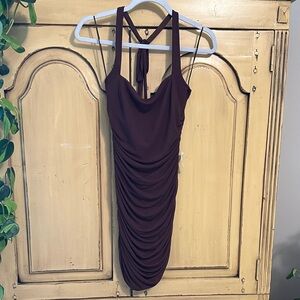 Chic Backless Brown Dress